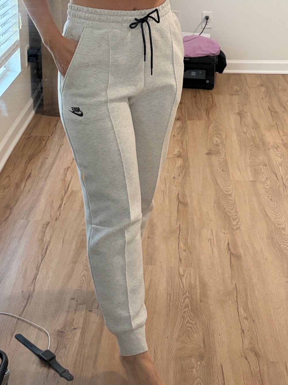 Nike Light Grey Jogger Sweatpants with Black Logo